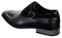 Zapatos de hombre de cuero y gamuza sin cordones con hebilla, de diseñador italiano, elegantes, informales y formales.