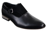 Zapatos de hombre de cuero y gamuza sin cordones con hebilla, de diseñador italiano, elegantes, informales y formales.