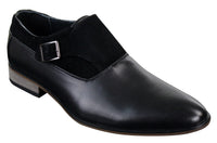 Zapatos de hombre de cuero y gamuza sin cordones con hebilla, de diseñador italiano, elegantes, informales y formales.