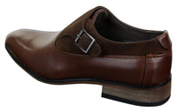 Zapatos de hombre de cuero y gamuza sin cordones con hebilla, de diseñador italiano, elegantes, informales y formales.