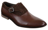 Zapatos de hombre de cuero y gamuza sin cordones con hebilla, de diseñador italiano, elegantes, informales y formales.