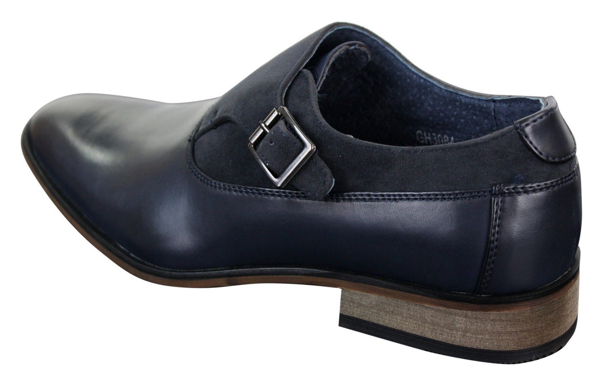 Zapatos de hombre de cuero y gamuza sin cordones con hebilla, de diseñador italiano, elegantes, informales y formales.