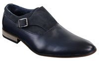 Zapatos de hombre de cuero y gamuza sin cordones con hebilla, de diseñador italiano, elegantes, informales y formales.