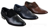 Zapatos de hombre de cuero y gamuza sin cordones con hebilla, de diseñador italiano, elegantes, informales y formales.
