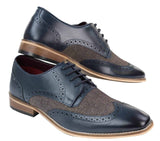 Zapatos Gatsby de hombre de cuero y tweed de los años 20