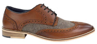 Zapatos Gatsby de hombre de cuero y tweed de los años 20