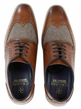 Zapatos Gatsby de hombre de cuero y tweed de los años 20