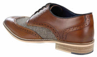 Zapatos Gatsby de hombre de cuero y tweed de los años 20