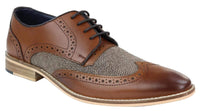 Zapatos Gatsby de hombre de cuero y tweed de los años 20