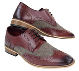 Zapatos Gatsby de hombre de cuero y tweed de los años 20