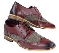 Zapatos Gatsby de hombre de cuero y tweed de los años 20