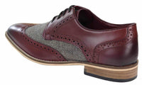 Zapatos Gatsby de hombre de cuero y tweed de los años 20