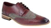 Zapatos Gatsby de hombre de cuero y tweed de los años 20