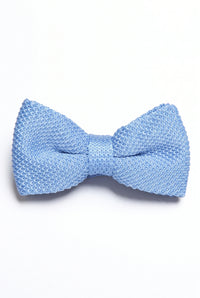 Pajarita de punto azul claro para hombre