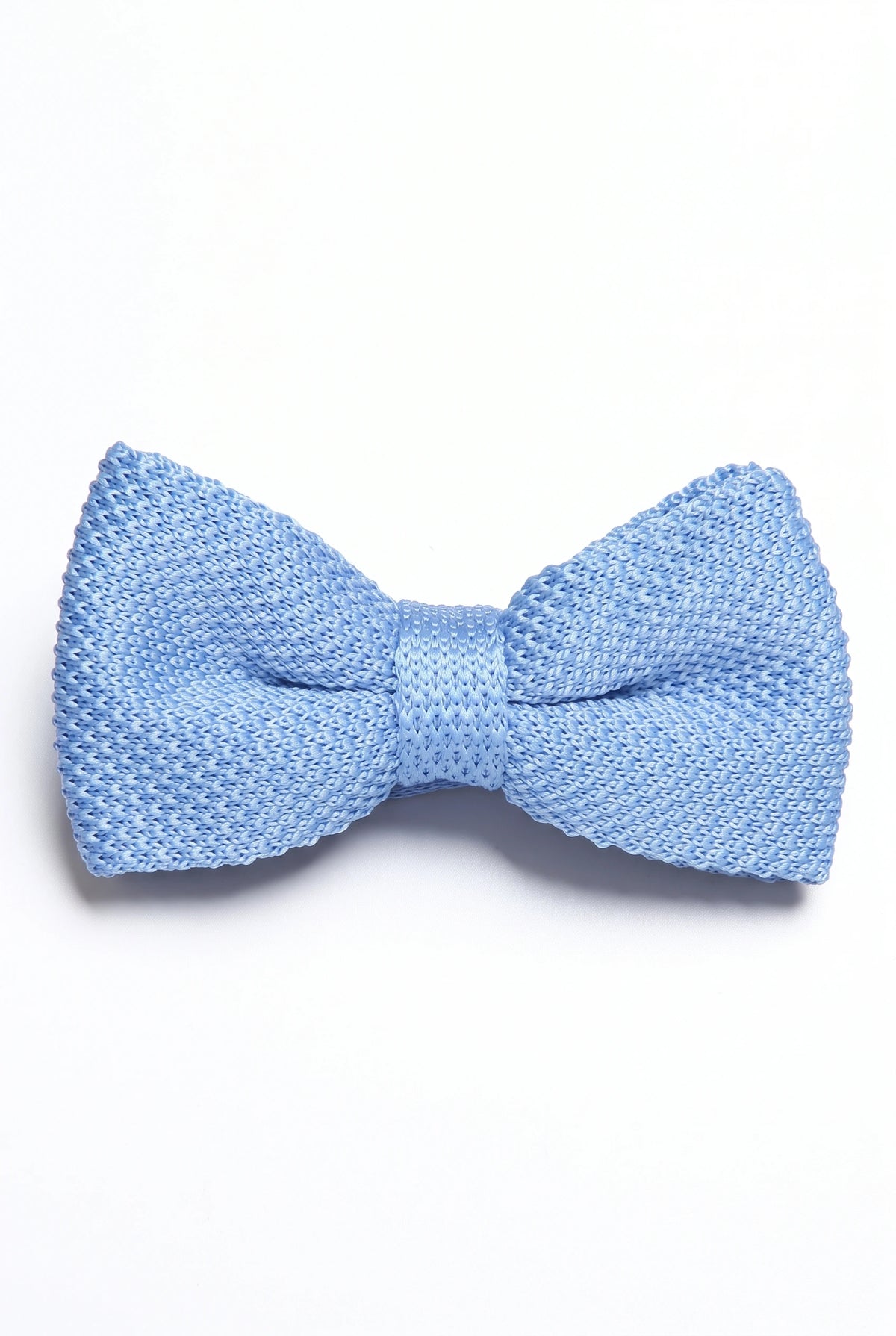 Pajarita de punto azul claro para hombre