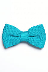 Pajarita de punto azul claro para hombre