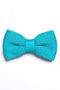 Pajarita de punto azul claro para hombre