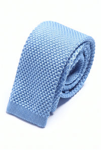 Corbata de punto azul claro para hombre