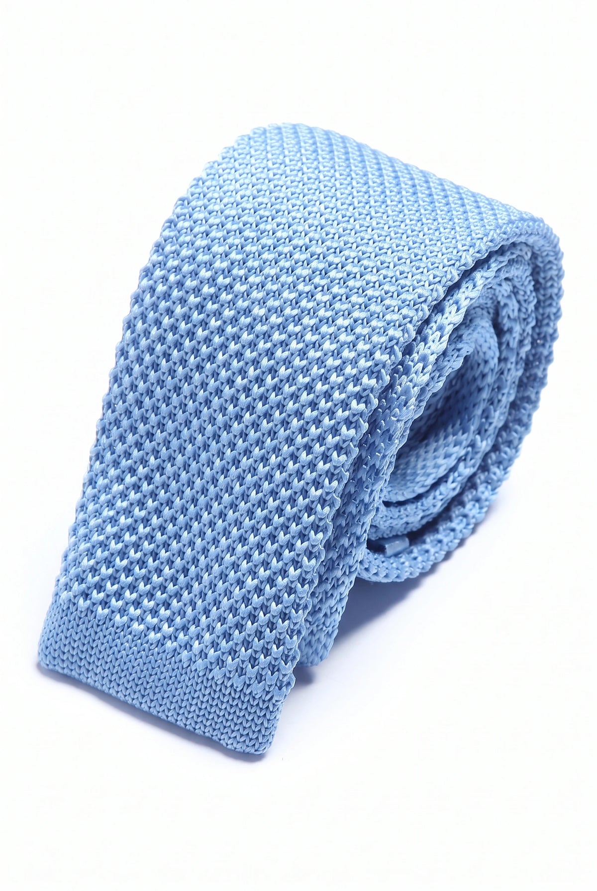 Corbata de punto azul claro para hombre