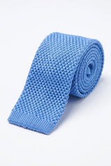 Corbata de punto azul claro para hombre