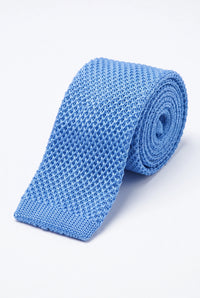 Corbata de punto azul claro para hombre