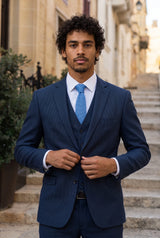 Corbata de punto azul claro para hombre
