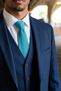 Corbata de punto azul claro para hombre
