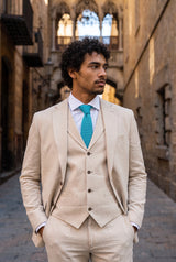Corbata de punto azul claro para hombre
