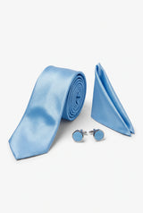 Conjunto de corbata azul claro para hombre