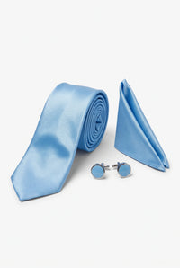 Conjunto de corbata azul claro para hombre