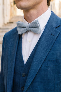 Pajarita de tweed azul claro para hombre