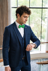 Pajarita de punto verde claro para hombre