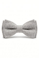 Pajarita de tweed gris claro para hombre