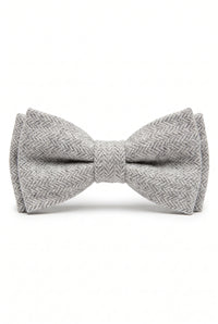 Pajarita de tweed gris claro para hombre