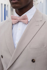 Pajarita de lana y tweed rosa claro para hombre