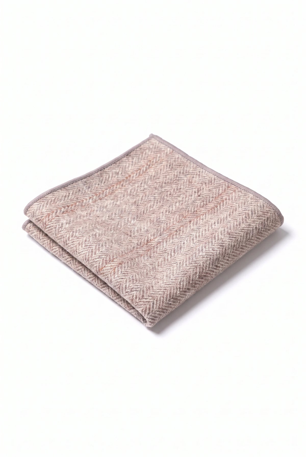 Pañuelo de bolsillo para hombre de mezcla de lana y tweed rosa claro.