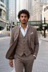 Pañuelo de bolsillo para hombre de mezcla de lana y tweed rosa claro.