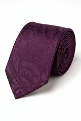 Set de regalo de corbata lila con estampado paisley para hombre