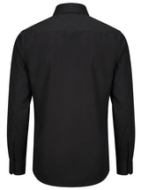 Camisa de vestir de manga larga con botones para hombre - Negra