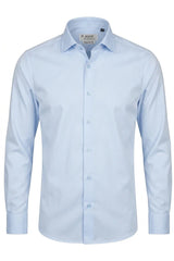 Camisa de vestir de manga larga con botones para hombre - Azul