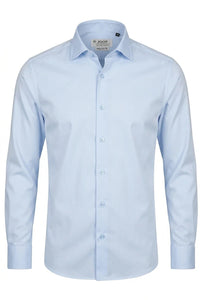 Camisa de vestir de manga larga con botones para hombre - Azul