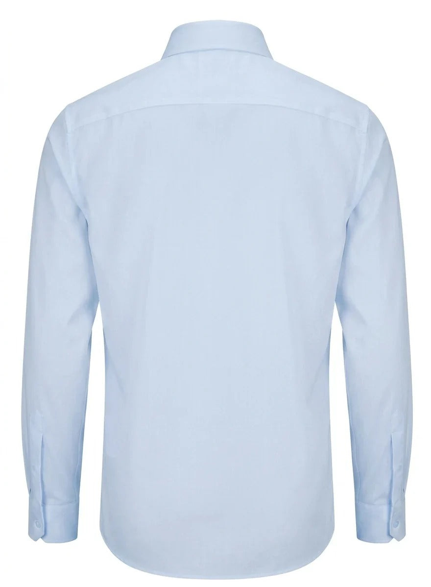 Camisa de vestir de manga larga con botones para hombre - Azul
