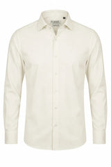 Camisa de vestir de manga larga con botones para hombre - Color crema