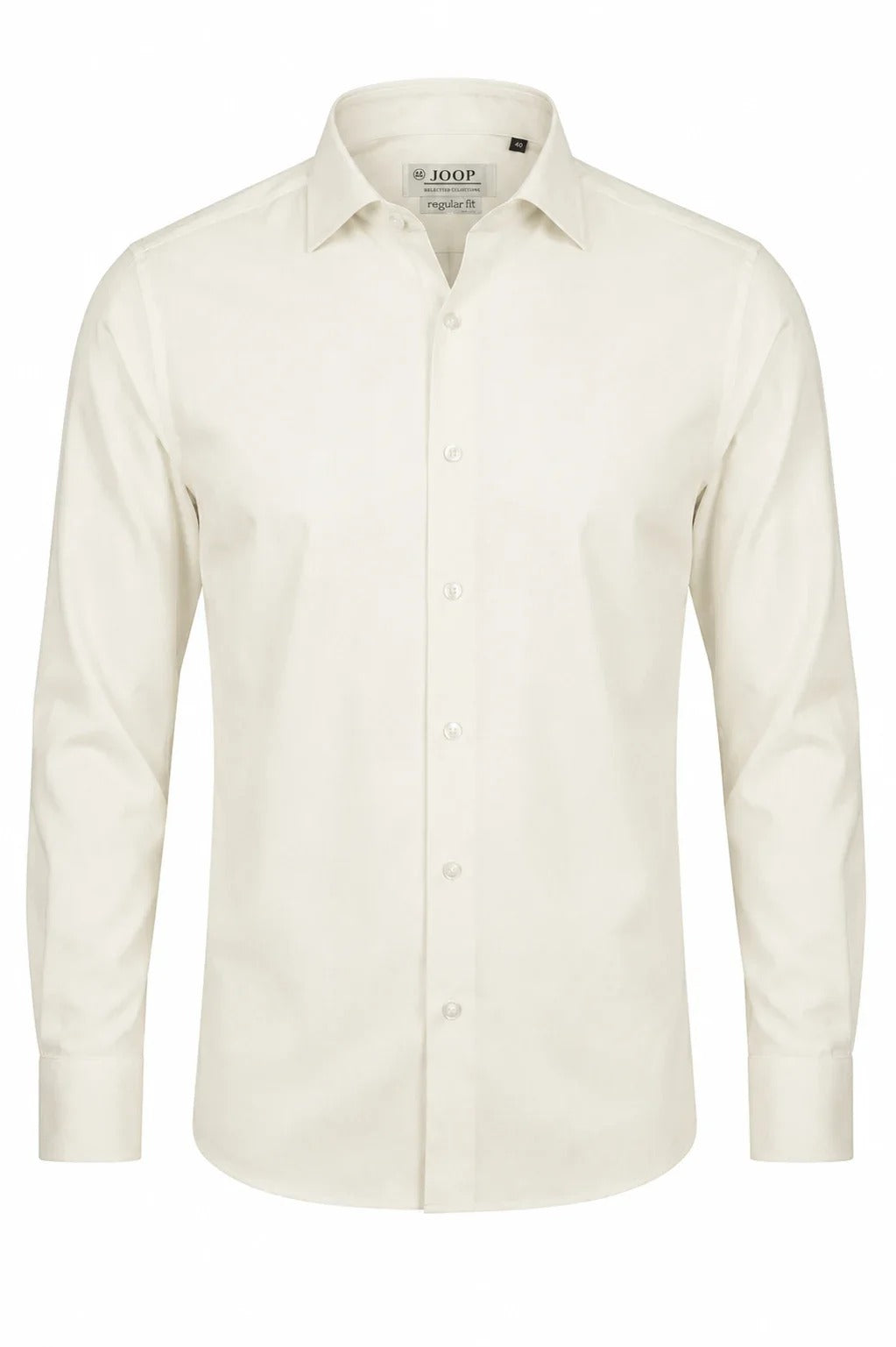 Camisa de vestir de manga larga con botones para hombre - Color crema