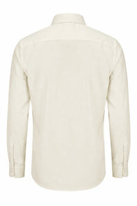 Camisa de vestir de manga larga con botones para hombre - Color crema