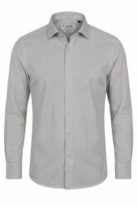 Camisa de vestir de manga larga con botones para hombre - Gris