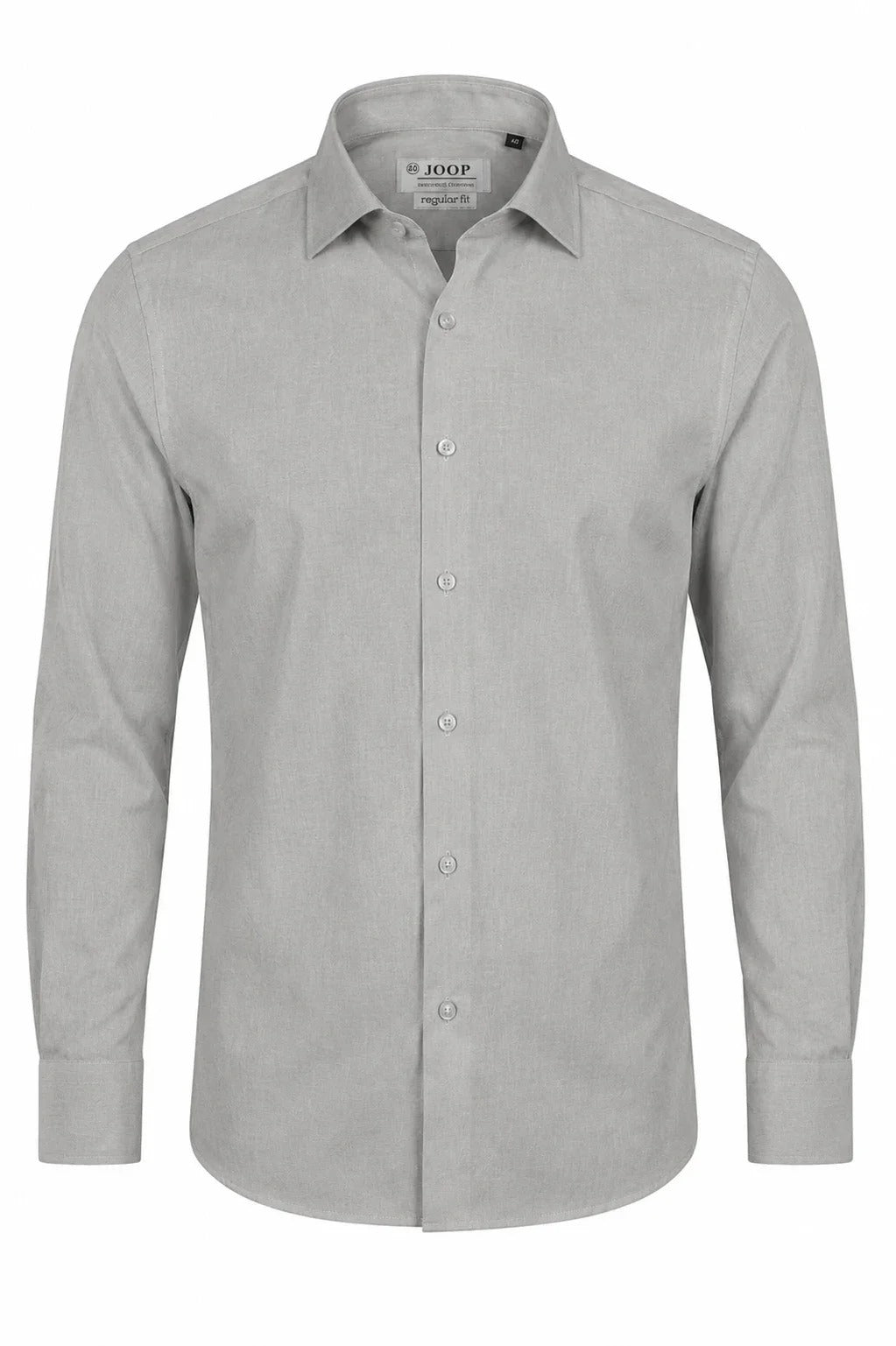 Camisa de vestir de manga larga con botones para hombre - Gris