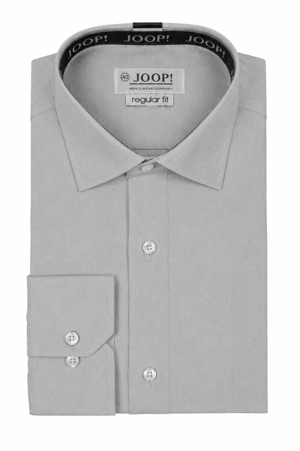 Camisa de vestir de manga larga con botones para hombre - Gris