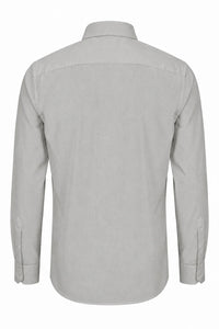 Camisa de vestir de manga larga con botones para hombre - Gris