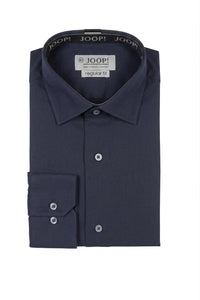 Camisa de vestir de manga larga con botones para hombre - Azul marino
